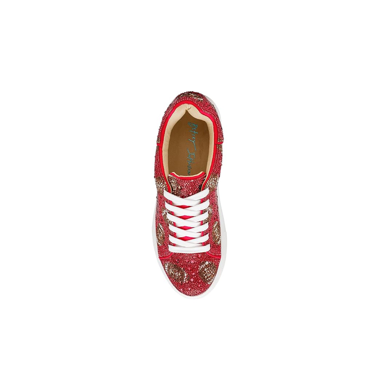 Betsey Johnson Sidny Rhinestone Sneakers in Red Football – Harem