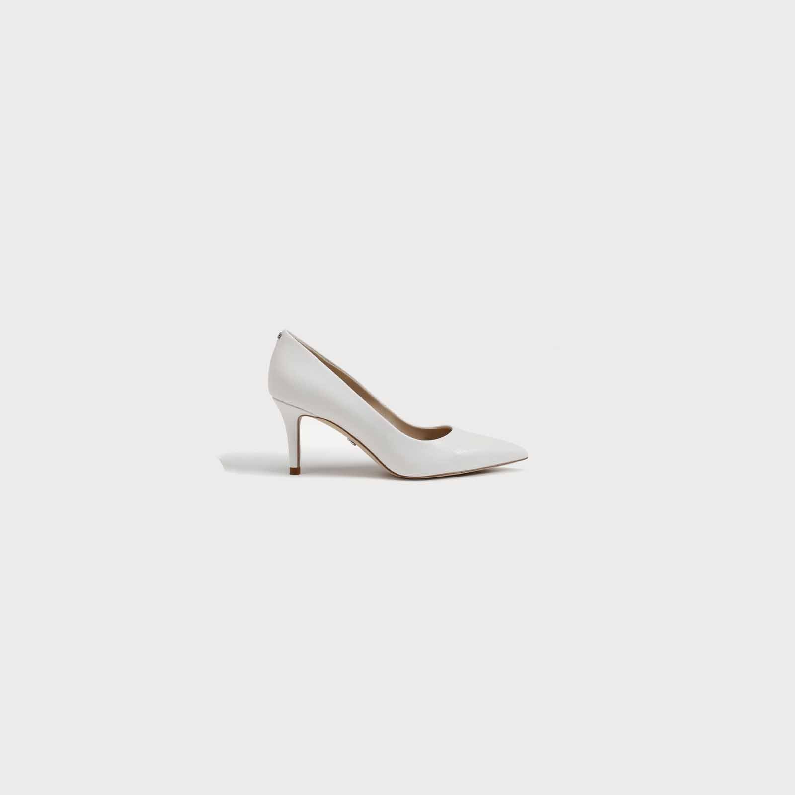 White mid clearance heel shoes