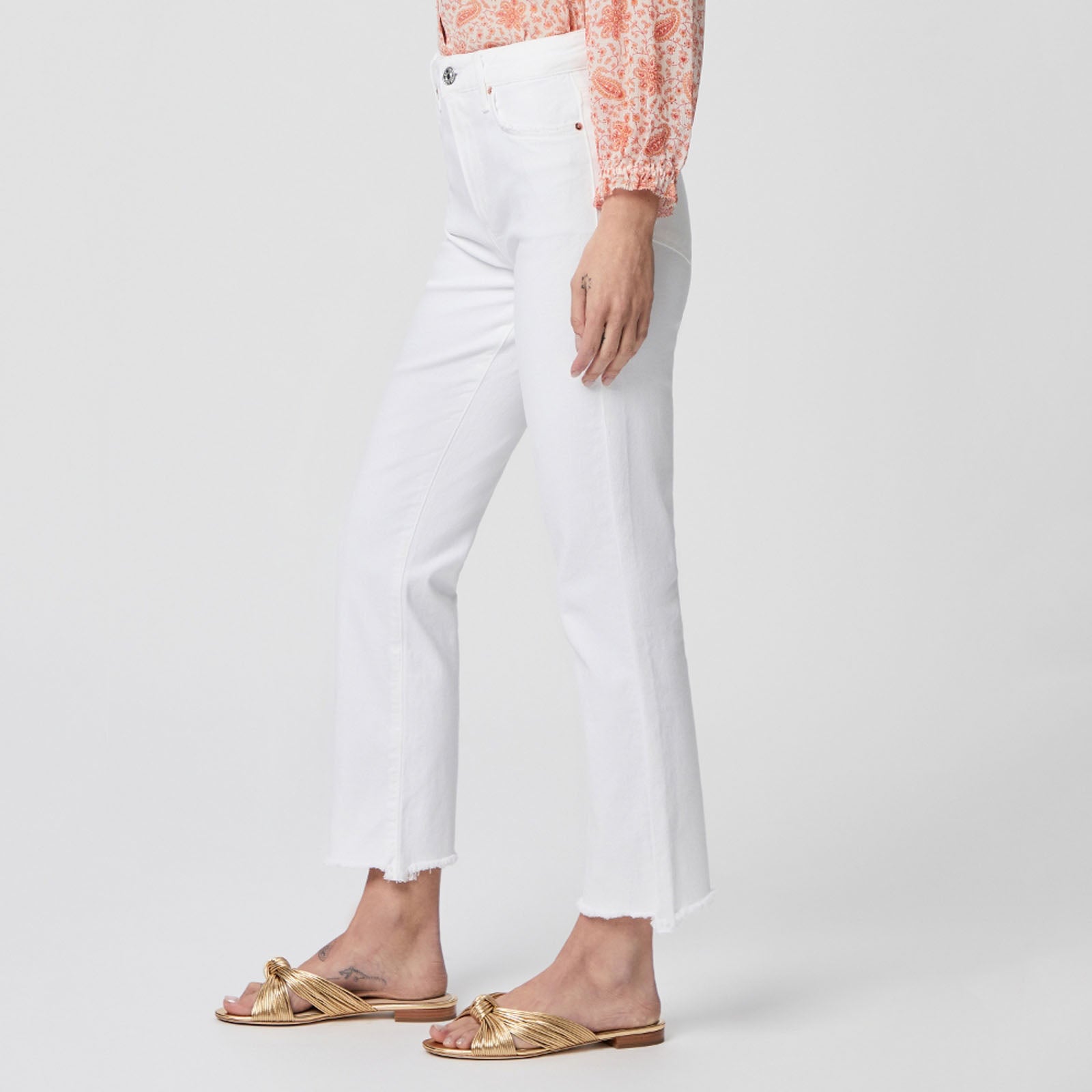 Paige - Cindy Ankle Jean in White – Harem & Co